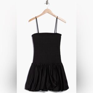 NWT Alice + Olivia Arden Smocked Drop Waist Bubble Hem Sz 8 Minidress Old Money